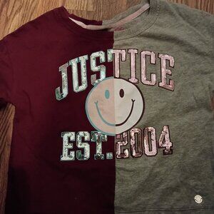 Justice girls size 10 smiley face shirt